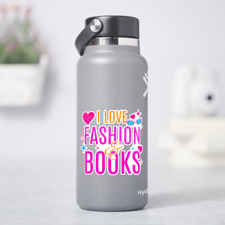 I love Fashion and Books Design Sticker