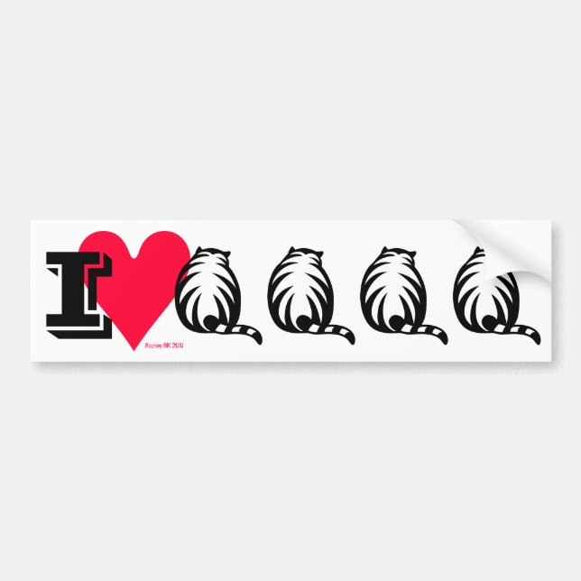 I Love Fat Cats! Bumper Sticker (Front)