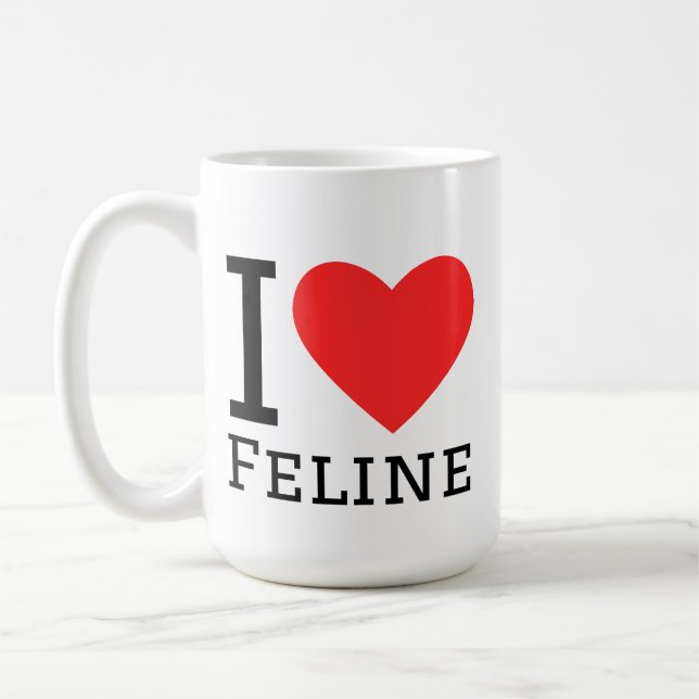 I love Feline Coffee Mug (Left)