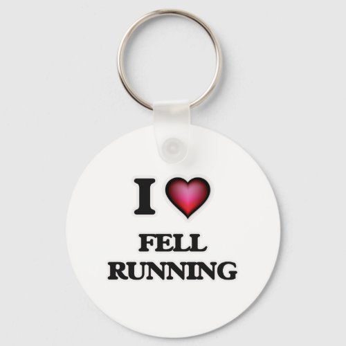 I Love Fell Running Keychain