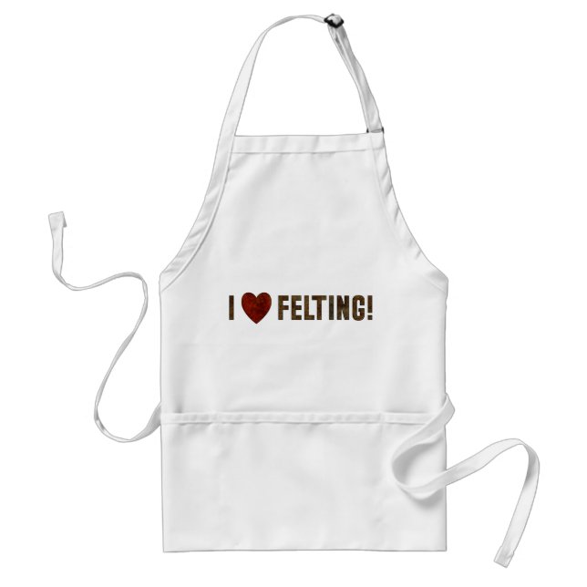 I Love Felting Adult Apron (Front)