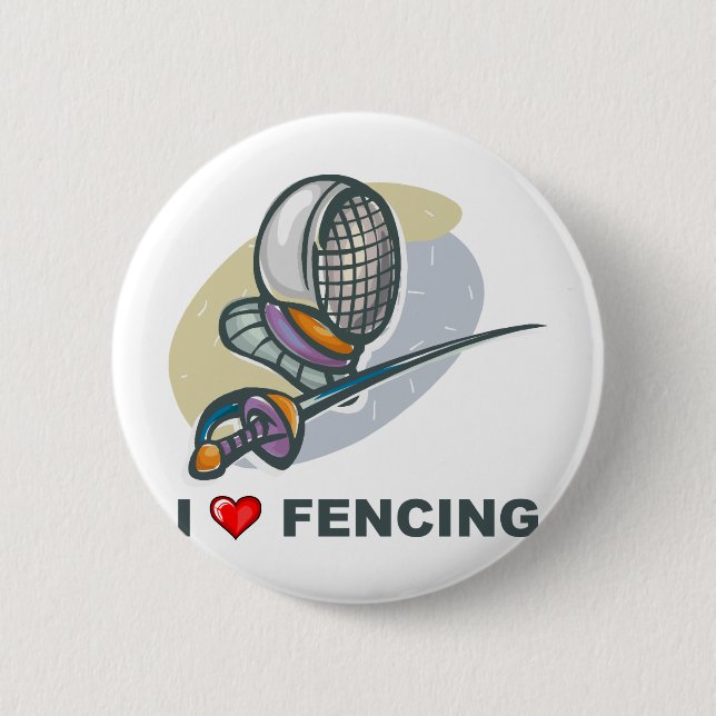 I Love Fencing Button (Front)