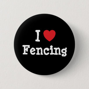 I love Fencing heart custom personalized Pinback Button