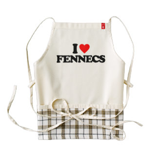 I LOVE FENNECS ZAZZLE HEART APRON