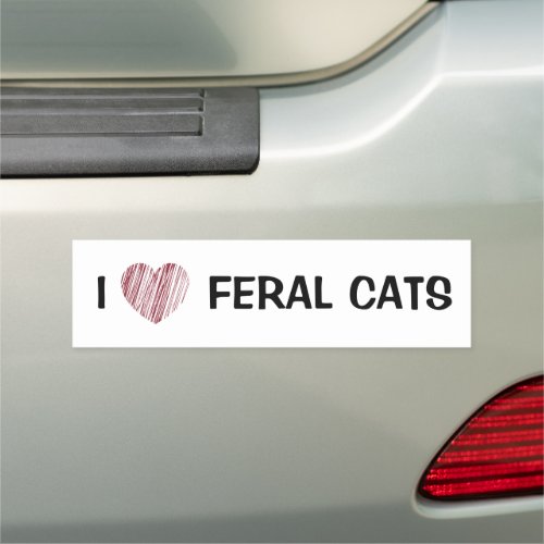 I Love Feral Cats Foster Rescue Cat Lover Car Magnet