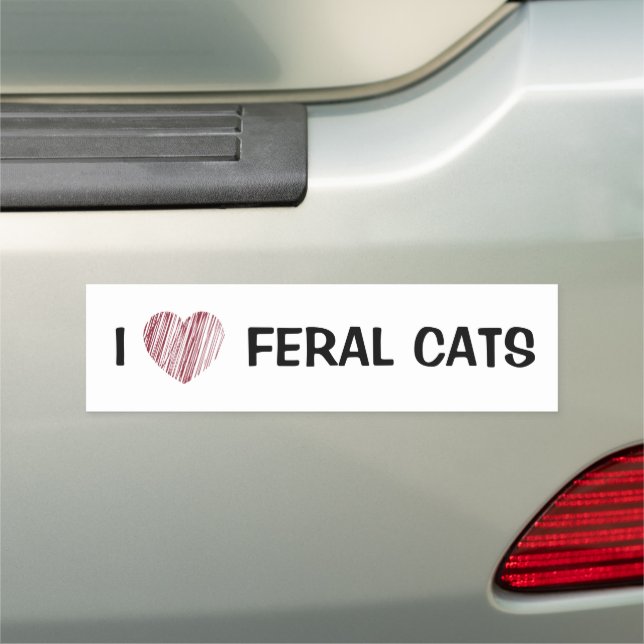 I Love Feral Cats Foster Rescue Cat Lover Car Magnet (In Situ)