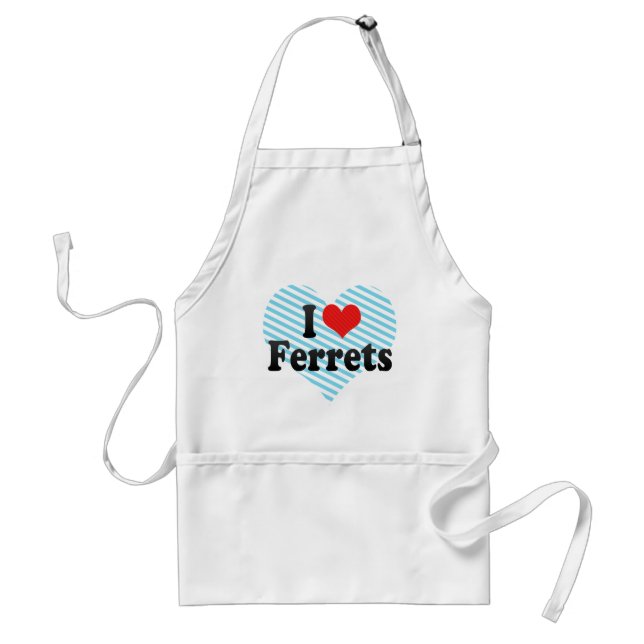 I Love Ferrets Adult Apron (Front)