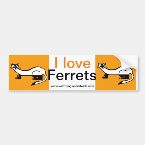 I love FERRETS_Wildlife warrior _Nature _ Bumper Sticker