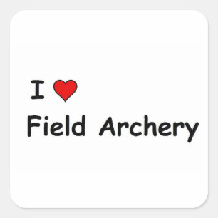 I Love Field Archery Square Sticker