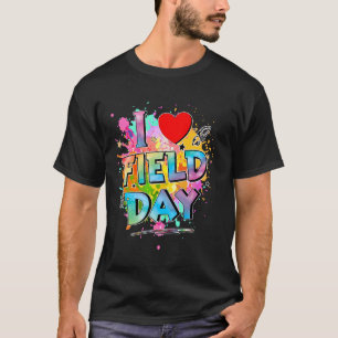 I Love Field Day Fun Day School Kids Boys Girls Te T-Shirt