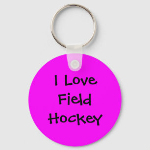 I Love Field Hockey Keychain
