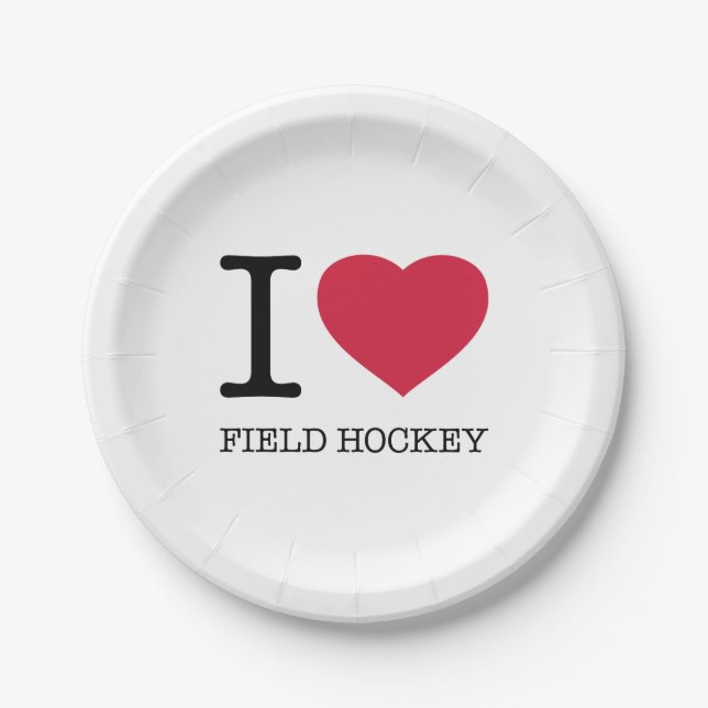 I love Field Hockey Paper Plates (Front)