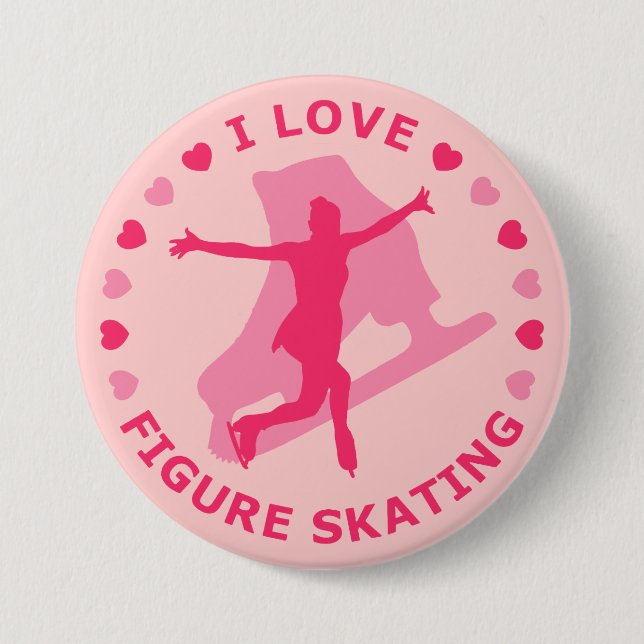 I Love Figure Skating Button (Front)
