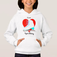 I Love Figure Skating Cute Blue Ice Skate Heart