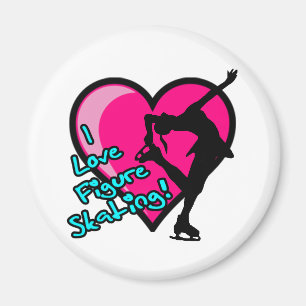 i love figure skating girl, blue magnet