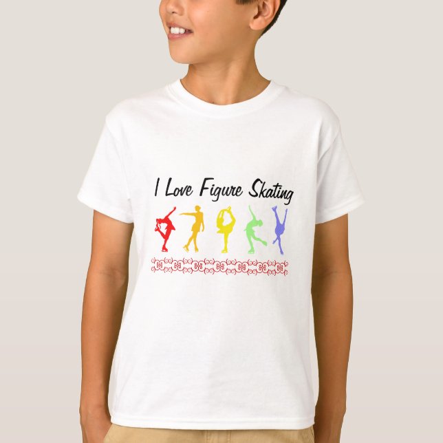 I love figure skating Girls Rainbow T-Shirt (Front)