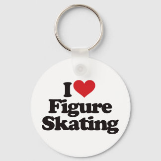 I Love Figure Skating Keychain