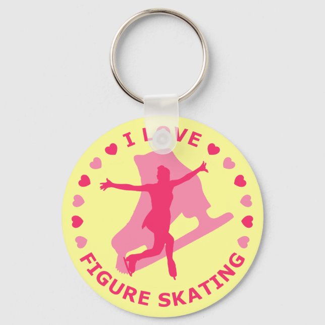 I Love Figure Skating Keychain (Front)