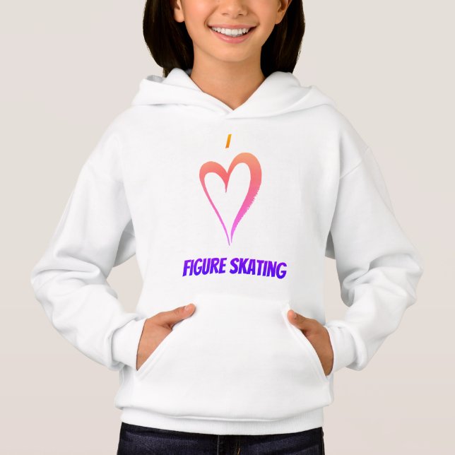 I Love Figure Skating - Kids Pullover Hoodie (Front)