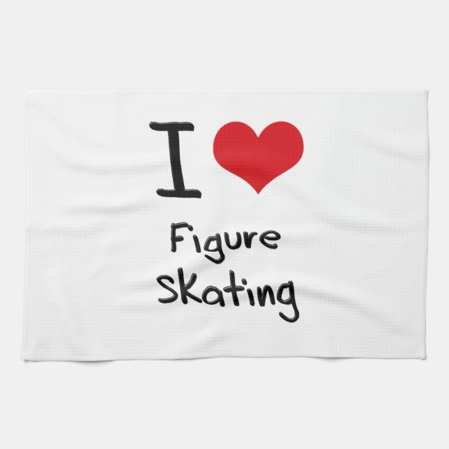I Love Figure Skating Kitchen Towel (Horizontal)