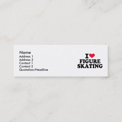 Customizable I love Figure Skating Business Card