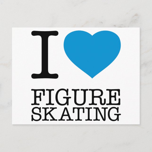 I LOVE FIGURE SKATING POSTCARD (Front)