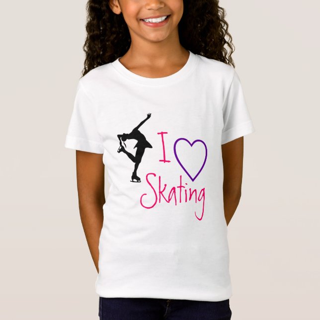 I love Figure Skating - purple heart T-Shirt (Front)