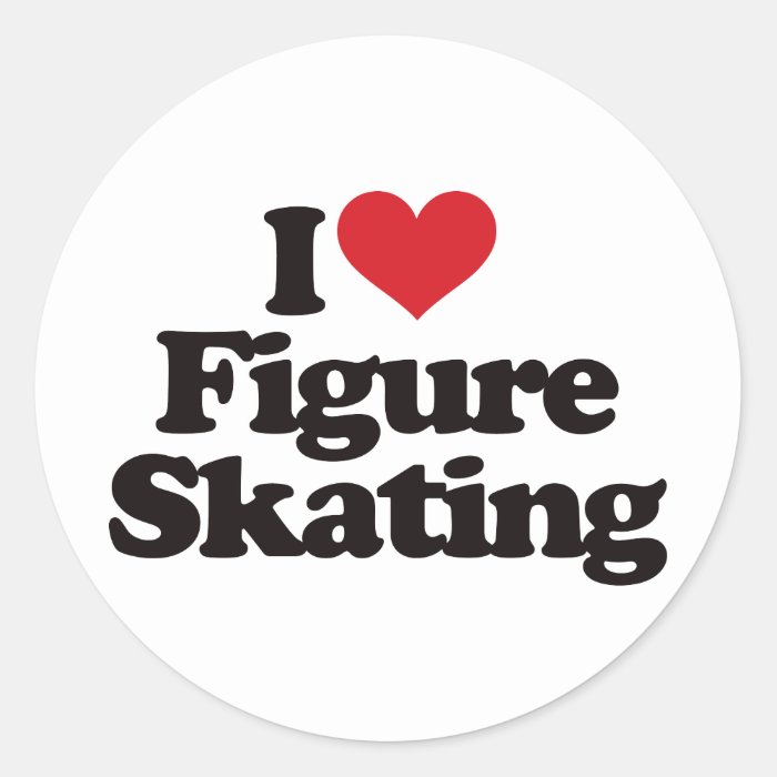 I Love Figure Skating Round Stickers