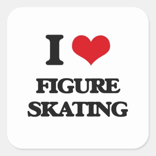 I love Figure Skating Square Sticker