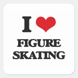 I love Figure Skating Square Sticker