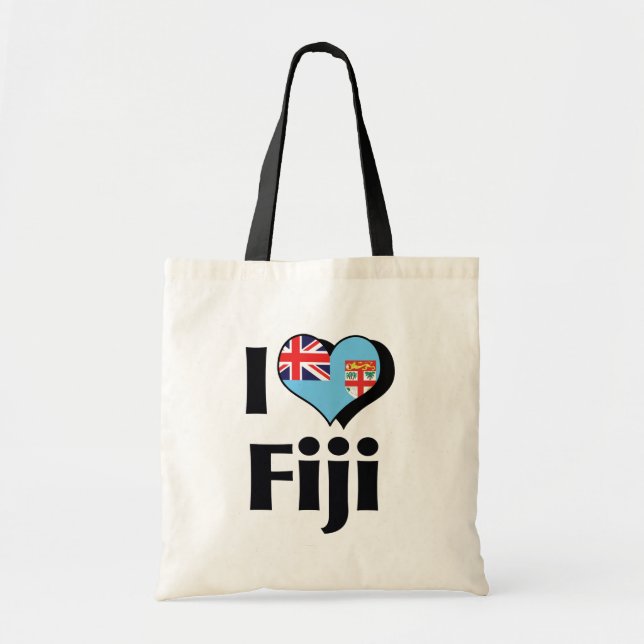I Love Fiji Flag Tote Bag (Front)