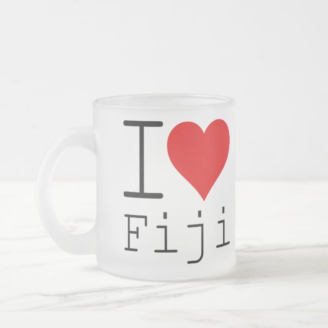 I LOVE FIJI FROSTED GLASS COFFEE MUG (Left)