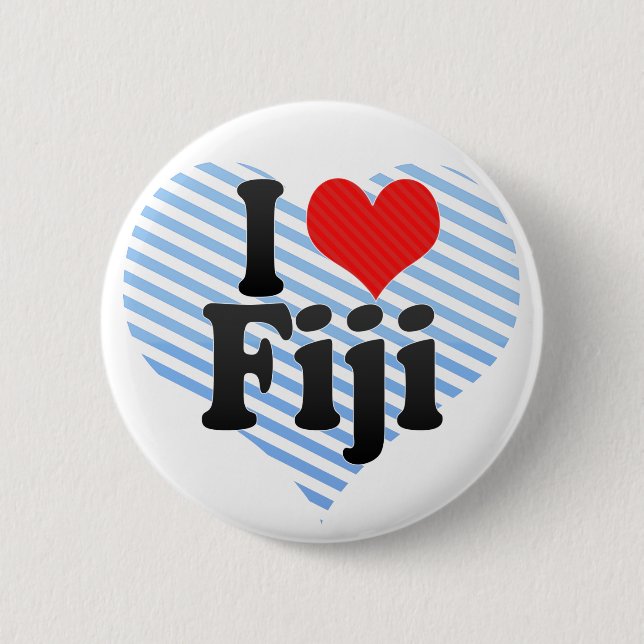 I Love Fiji Pinback Button (Front)