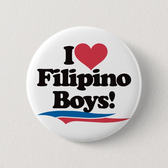 I Love Filipino Boys Button (Front)