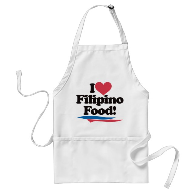I Love Filipino Food Adult Apron (Front)