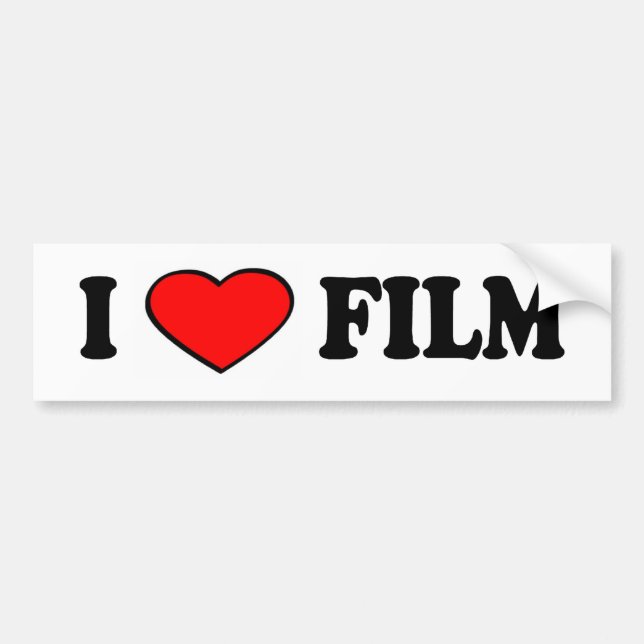 i love film bumper bumper sticker (Front)