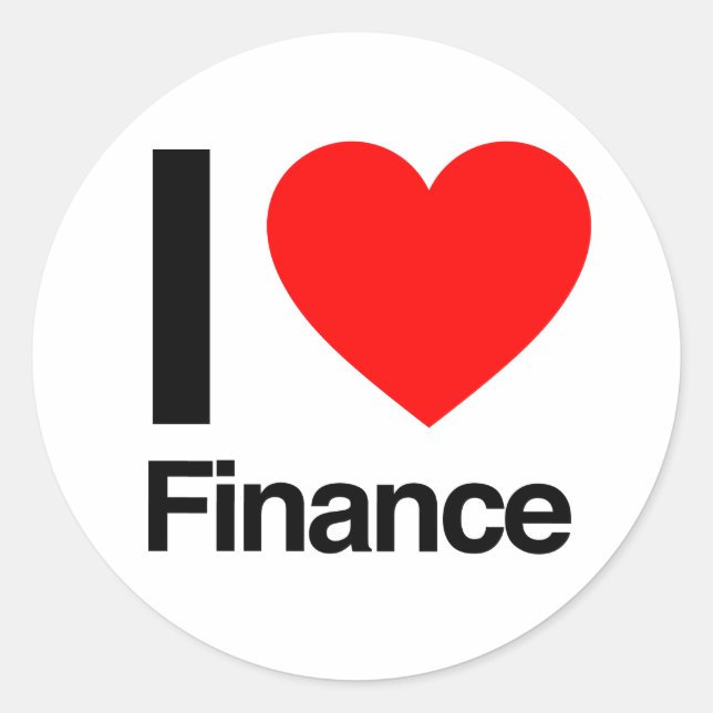 i love finance classic round sticker (Front)