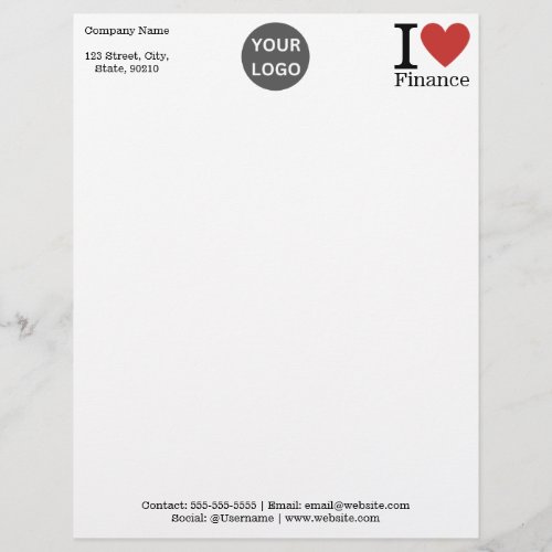 I âï Love Finance _ Finance Department _  Letterhead