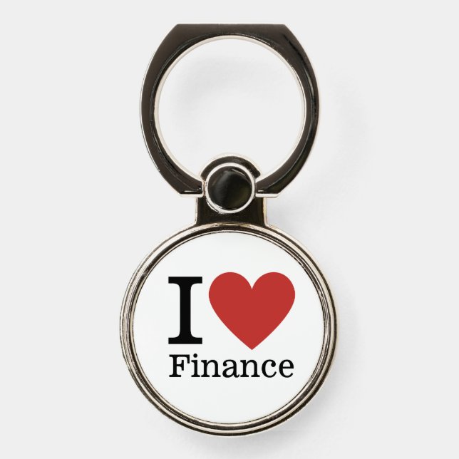I ❤️ Love Finance - Finance Department - Phone Ring Stand (Front)