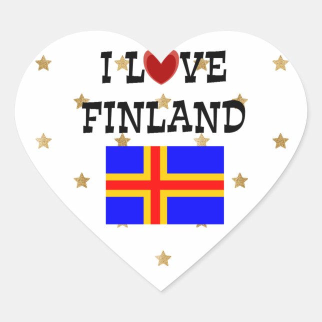 I Love Finland Heart Sticker (Front)