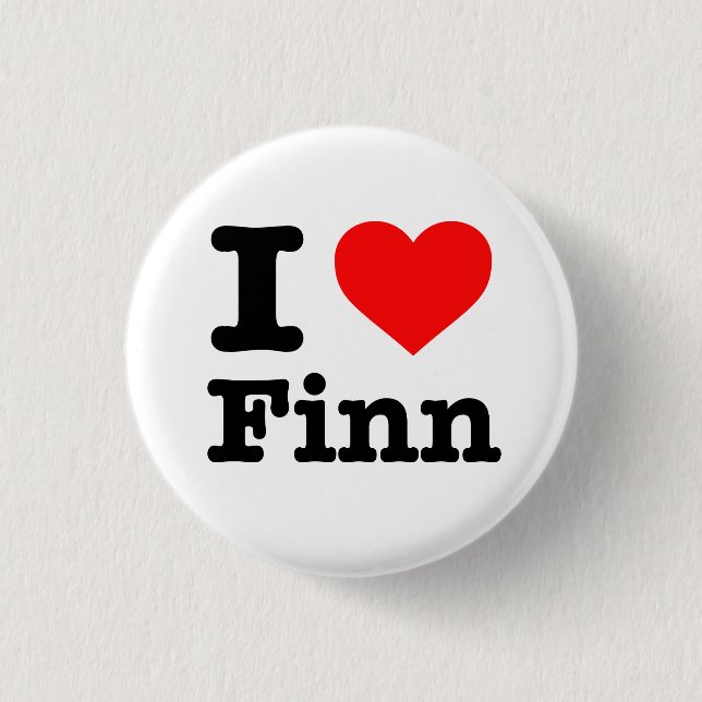 "I LOVE FINN" 1.25-inch Pinback Button (Front)