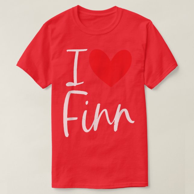 I Love Finn Name Personalized Girl Woman BFF Frien T-Shirt (Design Front)