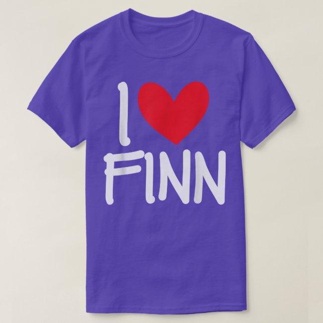 I Love Finn Name Personalized Men Guy BFF Friend H T-Shirt (Design Front)