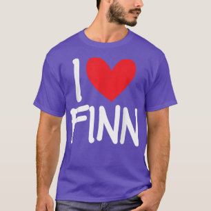 I Love Finn Name Personalized Men Guy BFF Friend H T-Shirt