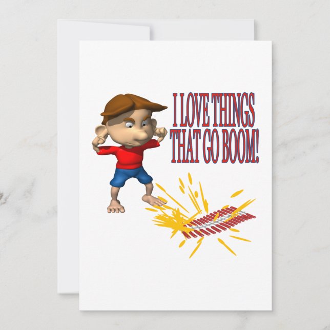 I Love Firecrackers Invitation (Front)