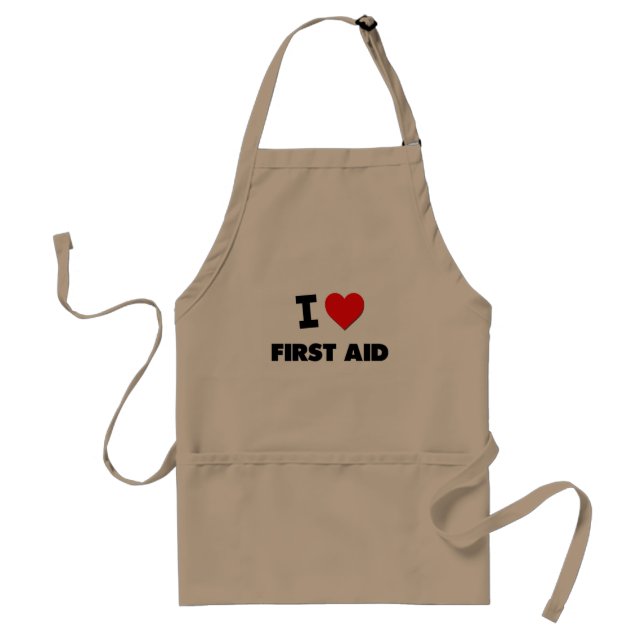 I Love First Aid Adult Apron (Front)