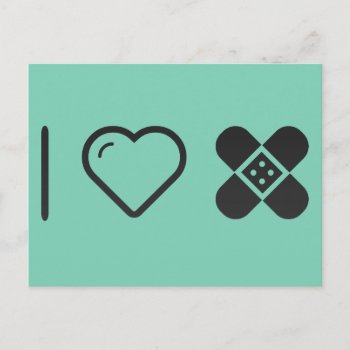 I Love First Aid Postcard by iLoveSuperStore at Zazzle
