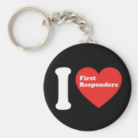 I Love First Responders Keychain