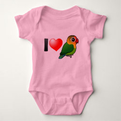 I Love Fischer's Lovebirds Baby Jersey Bodysuit