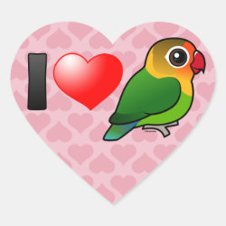 I Love Fischer's Lovebirds Heart Sticker